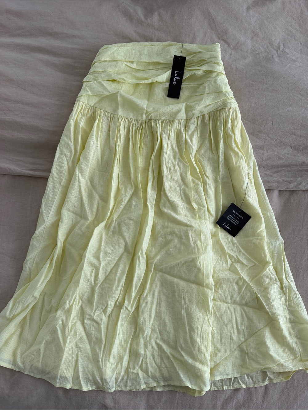 Lulu's Pale Yellow Gathered Maxi Skirt